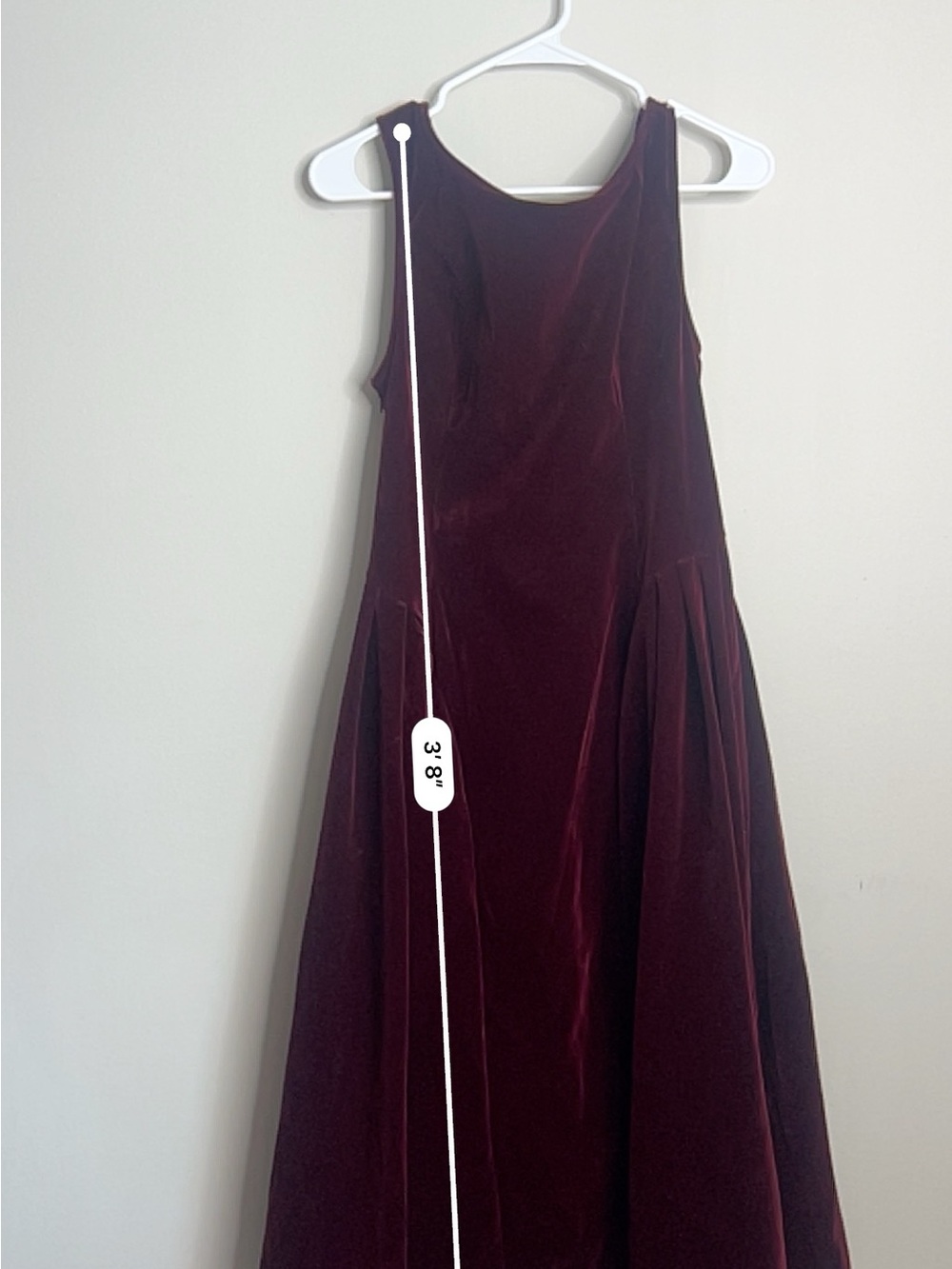 Sleeveless Velvet Bow-Back Midi Dress in Burgundy- Cider- Large - Picture 8 of 10